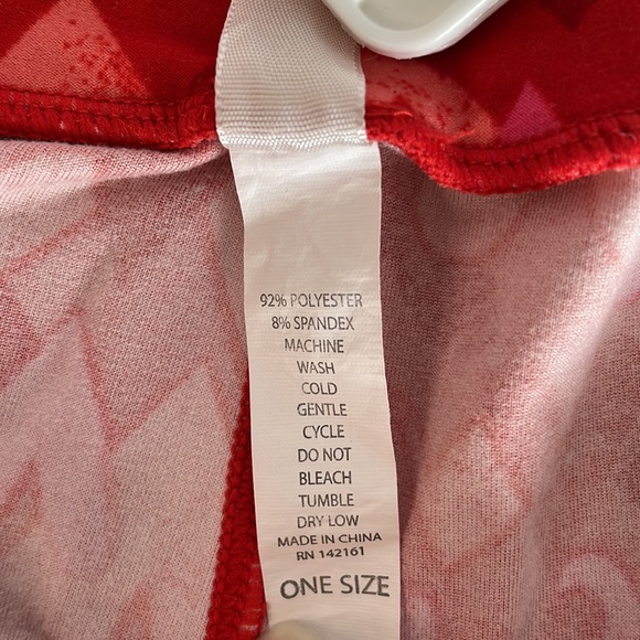 Lularoe red leggings with hearts size: one size - Picture 4 of 7